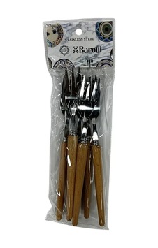 Jenerik Ahşap Saplı Metal Küçük Çatal Çok Renkli