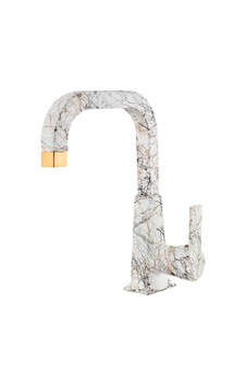 İsaoğlu Yapı Granit Lavabo Bataryası Beyaz Gold Desenli Özel Tasarım Mimoza Armatür Lavabo Musluk Beyaz İsaoğlu Yapı Granit Lavabo Bataryası Beyaz Gold Desenli Özel Tasarım Mimoza Armatür Lavabo Musluk Beyaz