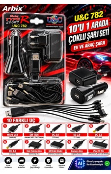 Çoklu Şarj Kablosu Seti 10'u 1 Arada Universal ' Siyah Çoklu Şarj Kablosu Seti 10'u 1 Arada Universal ' Siyah