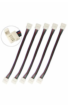 5 Adet 15 Cm Rgb Şerit Led Ekleme Aparatı 4 Pin Kablo Birleştirme