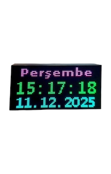 Renkli Dijital Led Saat Ve Tarih Kasa Ölçüsü: 18x35 Cm Çok Renkli Renkli Dijital Led Saat Ve Tarih Kasa Ölçüsü: 18x35 Cm Çok Renkli