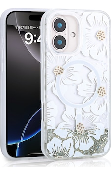 Apple Uyumlu iPhone 16 Kılıf Sıvılı Simli Baskılı Şeffaf Arka Yüzey Zore Mossa Silikon Kapak gri