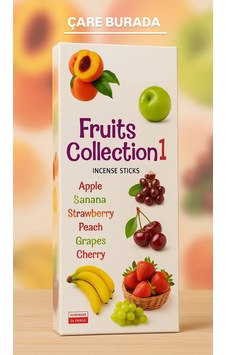 Darshan Incense - Fruits Collection 20'li Çubuk Tütsü Çilek & Muz & Elma & Üzüm & Kiraz & Şeftali