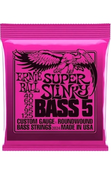 Ernie Ball 2824 Super Slinky 5-String Nickel Wound Bas Gitar Teli (40-125) Ernie Ball 2824 Super Slinky 5-String Nickel Wound Bas Gitar Teli (40-125)