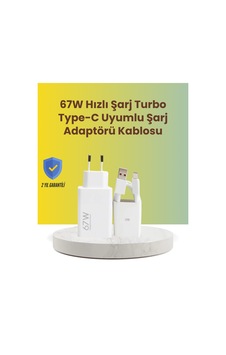 67w Hızlı Adaptörü Veri Aktarım Özellikli Kablo Seti 67w Hızlı Adaptörü Veri Aktarım Özellikli Kablo Seti