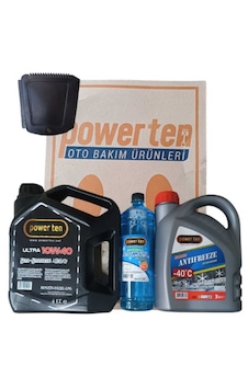 Power Ten 10w40 Motor Yağı + 3 Litre Antifriz + -20 C Cam Suyu Seti