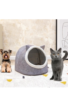 Keçe, Katlanabilir Kedi ve Köpek Evi Yatağı Gri Keçe, Katlanabilir Kedi ve Köpek Evi Yatağı Gri