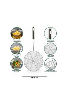İbico İ22-295 Çelik Kevgir 15-16cm Metal Saplı - 12'li Paket İbico İ22-295 Çelik Kevgir 15-16cm Metal Saplı - 12'li Paket