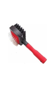 Pet Brush Çift Taraflı Köpek Tarağı Kırmızı