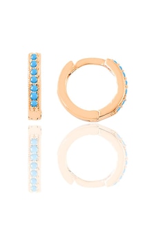 Söğütlü Silver Gümüş Rose Turkuaz Taşlı 9 Mm Halka Küpe Tragus Piercing Helix Kı Söğütlü Silver Gümüş Rose Turkuaz Taşlı 9 Mm Halka Küpe Tragus Piercing Helix Kı
