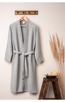 Unisex Kimono Bornoz - Gri Unisex Kimono Bornoz - Gri