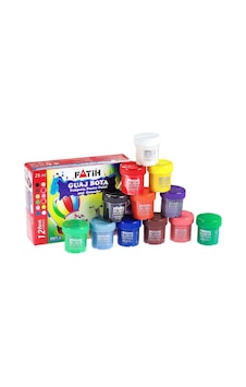 Fatih Guaj Boya Karton Kutu Şişe 25 ML 12 Renk 50420 Çok Renkli