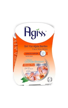 Agiss Orchide Blossom Kuru Ciltler için Yüz Bölgesi Sir Ağda Bantları 24'lü + Temizleme Mendili 4'lü Agiss Orchide Blossom Kuru Ciltler için Yüz Bölgesi Sir Ağda Bantları 24'lü + Temizleme Mendili 4'lü
