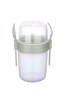1100 Ml Çift Hazneli Çatal Kaşıklı Müsli Yulaf Diyet Atıştırmalık Yemek Taşıma Saklama Kabı - Yeşil Çok Renkli 1100 Ml Çift Hazneli Çatal Kaşıklı Müsli Yulaf Diyet Atıştırmalık Yemek Taşıma Saklama Kabı - Yeşil Çok Renkli