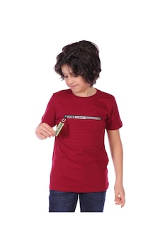 Toontoy Kids Toontoy Erkek Çocuk Önü Süs Fermuarlı Kol Kısmı Arma Detaylı Tişört Bordo Toontoy Kids Toontoy Erkek Çocuk Önü Süs Fermuarlı Kol Kısmı Arma Detaylı Tişört Bordo