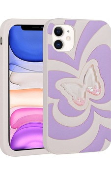 Apple Uyumlu iPhone 11 Kılıf Sıvılı Simli Kelebekli Tasarım Zore Vodena Kapak-beyaz Apple Uyumlu iPhone 11 Kılıf Sıvılı Simli Kelebekli Tasarım Zore Vodena Kapak-beyaz