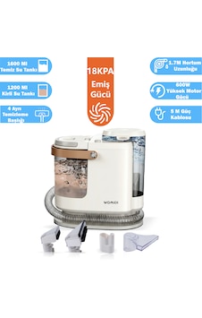 Womidi Halı Ve Koltuk Yıkama Makinesi 600w Güç 18.000 Pa Emiş Gücü Leke Çıkartma Makinesi 4 Başlıklı