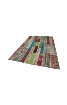 Bespoky Kiremit Patchwork Salon Halısı El Dokuma Çok Renkli Bespoky Kiremit Patchwork Salon Halısı El Dokuma Çok Renkli