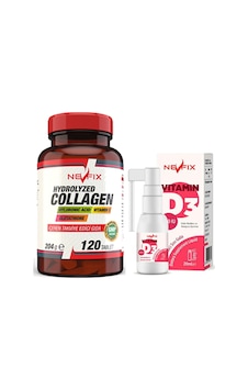 Hydrolyzed Collagen Vitamin C Glutathione 120 Tablet & Vitamin D3 Sıvı 20 Ml Aromasız