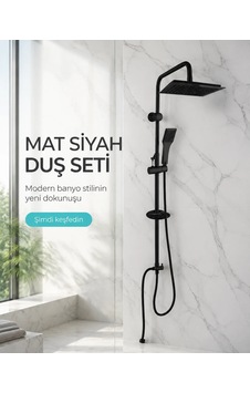 Fleko Vektör Black Rain Robot Duş Seti Mat Siyah