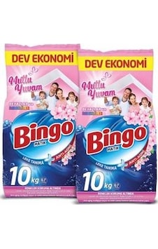 Bingo Matik 2 x 10 KG Mutlu Yuvam Renkliler ve Beyazlar Toz Çamaşır Deterjanı Bingo Matik 2 x 10 KG Mutlu Yuvam Renkliler ve Beyazlar Toz Çamaşır Deterjanı
