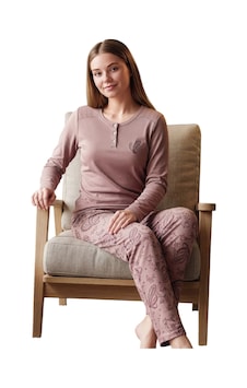 Over Sleep By Poleren Over Sleep 3402 Kadın Kışlık Süprem Pijama Takımı Gül Kurusu Over Sleep By Poleren Over Sleep 3402 Kadın Kışlık Süprem Pijama Takımı Gül Kurusu
