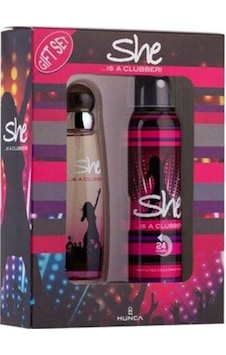 She Is A Clubber EDT Parfüm 50 ML + Deodorant 150 ML She Is A Clubber EDT Parfüm 50 ML + Deodorant 150 ML