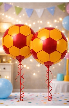 2 Adet 43 Cm Folyo Taraftar Top Balon Sarı Kırmızı Futbol Topu Parti Balonu Sarı-kırmızı 2 Adet 43 Cm Folyo Taraftar Top Balon Sarı Kırmızı Futbol Topu Parti Balonu Sarı-kırmızı