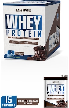 Prime Nutrition Whey Protein Sachet 15 Saşe X 33 Gram Double Chocolate - Whey Protein Tekli Prime Nutrition Whey Protein Sachet 15 Saşe X 33 Gram Double Chocolate - Whey Protein Tekli