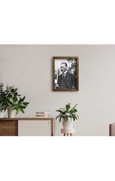 Bk Home Atatürk Tasarımlı Doğal Masif Ahşap Çerçeveli Tablo 45X65 (551057803)