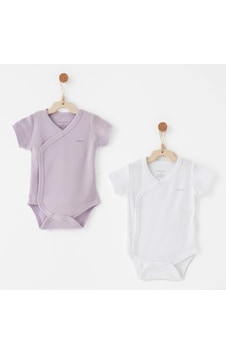 Andywawa Bebek Zıbın Body 2 Parça Anw-ac26763 Beyaz-lila Andywawa Bebek Zıbın Body 2 Parça Anw-ac26763 Beyaz-lila