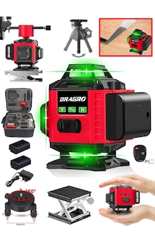 DRG-TLZR128 128 Vf Kırmızı 12 Köşe Otomatik Hizalama Lazer Metre 360 Derece Yatay Dikey Çapraz Kumandalı Çantalı