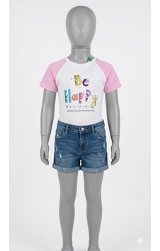 Benetton Kız Çocuk Beyaz Tshirt
