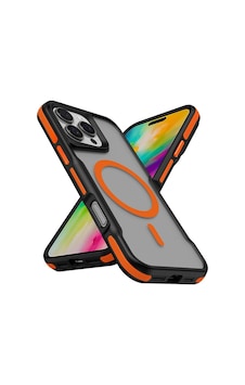 Zore İphone 16 Pro İle Uyumlu Kılıf M-safe Şarj Özellikli Renkli Kenar Airbag Şeritli Zore Lamer Kapak Turuncu Zore İphone 16 Pro İle Uyumlu Kılıf M-safe Şarj Özellikli Renkli Kenar Airbag Şeritli Zore Lamer Kapak Turuncu