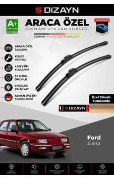 S-dizayn Ford Sierra Ön Cam Silecek Seti 1982-1993 Premium Araca Özel 50-50 Cm A+ Kalite Aocs-1843