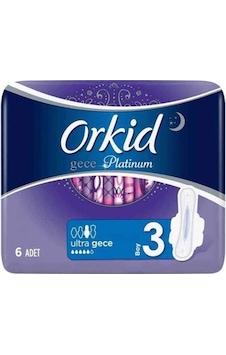 Orkid Platinum Hijyenik Ped Ultra Gece 6 Adet