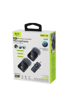 Blic Bwm-06 Kablosuz İkili Yaka Mikrofon 5.0v / 1a Lightning - Type-c - 3.5mm Giriş 3in1 Tüylü