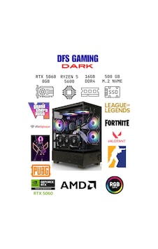 Dfs Gaming Dark R5-5600 16 GB 500 GB M.2 SSD RTX5060 Free Dos Masaüstü Oyuncu Bilgisayarı Dfs Gaming Dark R5-5600 16 GB 500 GB M.2 SSD RTX5060 Free Dos Masaüstü Oyuncu Bilgisayarı