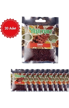 Yeşilyurt Sumak 40 G X 20 Adet Doğal Ve Katkısız Baharat Salata, Et Ve Geleneksel Yemekler Için Yeşilyurt Sumak 40 G X 20 Adet Doğal Ve Katkısız Baharat Salata, Et Ve Geleneksel Yemekler Için