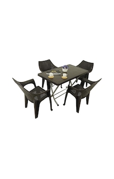 Luna Zeugma 70x120 Katlanır Ayak 4 Kişilik Polo Koltuk Masa Takımı Kahverengi Luna Zeugma 70x120 Katlanır Ayak 4 Kişilik Polo Koltuk Masa Takımı Kahverengi