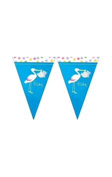 Baby Shower Mavi Leylek Üçgen Flama Baby Shower Mavi Leylek Üçgen Flama