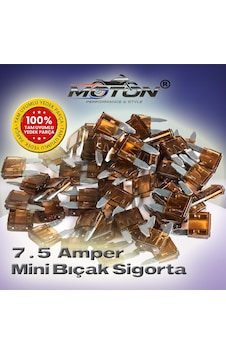 7.5 Amper Mini Küçük Tip Bıçak Sigorta 100 Adet 7.5 Amper Mini Küçük Tip Bıçak Sigorta 100 Adet