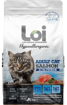Loi Hipoalerjenik Somonlu Yetişkin Kedi Maması 2 KG Loi Hipoalerjenik Somonlu Yetişkin Kedi Maması 2 KG