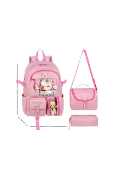 Waddell Kore Kawaii Tarzı Okul Sırt Çantası,günlük Sırt Çantası Termal Beslenme Çantası Ve Kalemlik Pembe 26700 Waddell Kore Kawaii Tarzı Okul Sırt Çantası,günlük Sırt Çantası Termal Beslenme Çantası Ve Kalemlik Pembe 26700