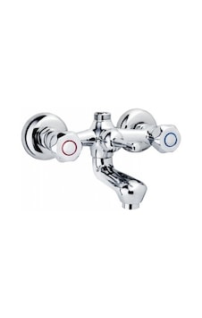 Banyo Duş Bataryası Klasik Çevirmeli Krom Banyo Duş Bataryası Klasik Çevirmeli Krom