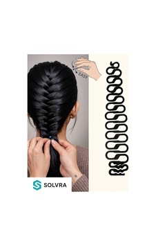 Fransız Örgü Aparatı Fishtail / French Braid Saç Örgü Klips Aleti Siyah Siyah
