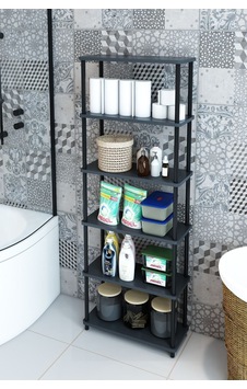 6 Raflı Dikdörtgen Banyo Dolabı Banyo Rafı Havluluk Banyoluk, Kolay Kurulum, Şık Ve Fonksiyonel Antrasit 6 Raflı Dikdörtgen Banyo Dolabı Banyo Rafı Havluluk Banyoluk, Kolay Kurulum, Şık Ve Fonksiyonel Antrasit