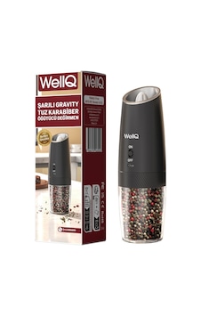 4 Adet Wellq Gravity Şarjlı Biber & Tuz Öğütücü Değirme