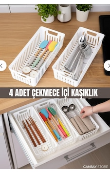 4'lü Modüler Kaşıklık Seti - Mutfak Düzenleyici Çekmece Içi Organizer Bıçaklık Kepçelik Beyaz Beyaz 4'lü Modüler Kaşıklık Seti - Mutfak Düzenleyici Çekmece Içi Organizer Bıçaklık Kepçelik Beyaz Beyaz