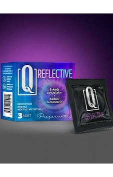 Q Reflective Kremli Tırtıklı Prezervatif 3'lü Q Reflective Kremli Tırtıklı Prezervatif 3'lü